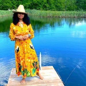 🧡🍂Anthro Farm Rio Printed Dress